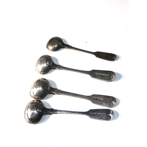 66 - 4 Victorian antique silver mustard spoons weight 50g