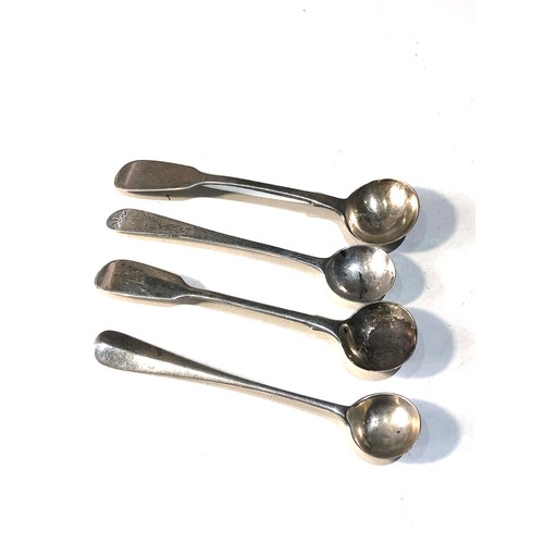 67 - 4 Georgian & victorian antique silver mustard spoons weight 41gg