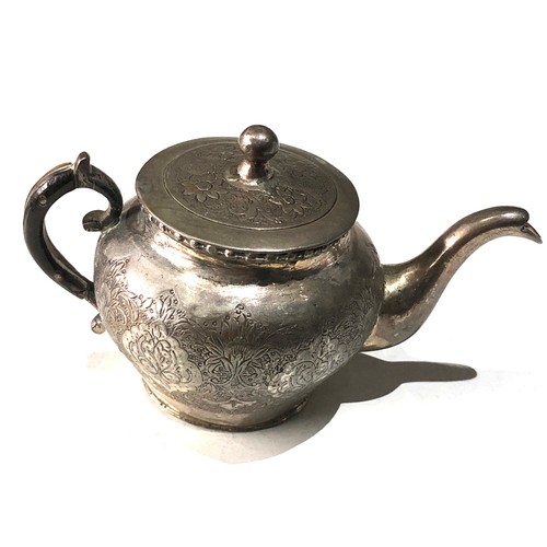 75 - Small Persian silver tea pot measures approx 11cm wide height 6.4cm please see images for details as... 