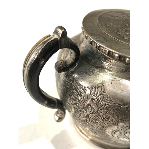 75 - Small Persian silver tea pot measures approx 11cm wide height 6.4cm please see images for details as... 