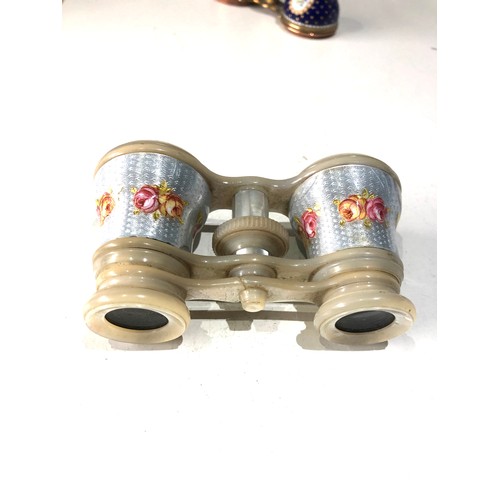 77 - 2 antique enamel opera glasses age related wear and damage as shown please see images for details as... 