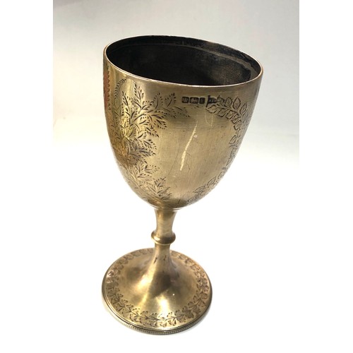 85 - Antique silver goblet by walker & hall sheffield silver halmars measures approx 16cm tall weight 167... 