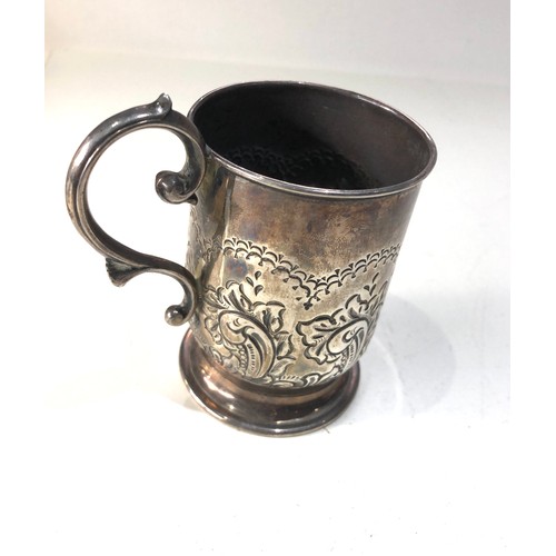 93 - Antique silver mug sheffield silver hallmarks measures height 8.8cm weight 136g please see images fo... 