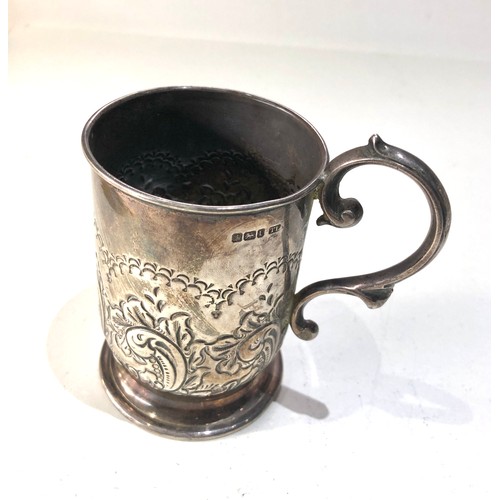 93 - Antique silver mug sheffield silver hallmarks measures height 8.8cm weight 136g please see images fo... 