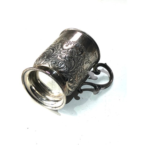 93 - Antique silver mug sheffield silver hallmarks measures height 8.8cm weight 136g please see images fo... 