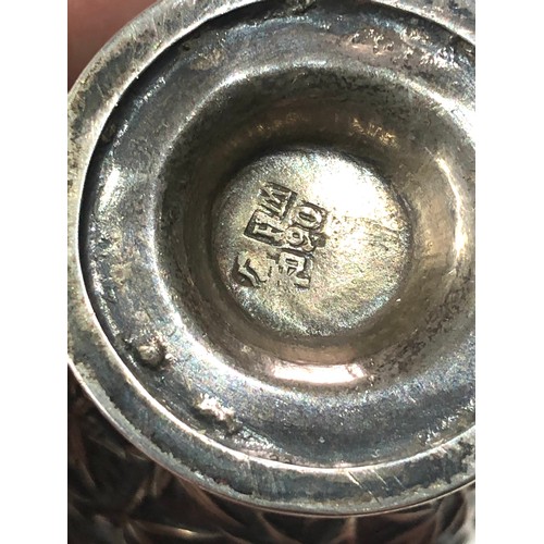 96 - Small Antique silver Chinese vase Chinese silver silver hallmarks measures height 9.3cm weight 55g p... 