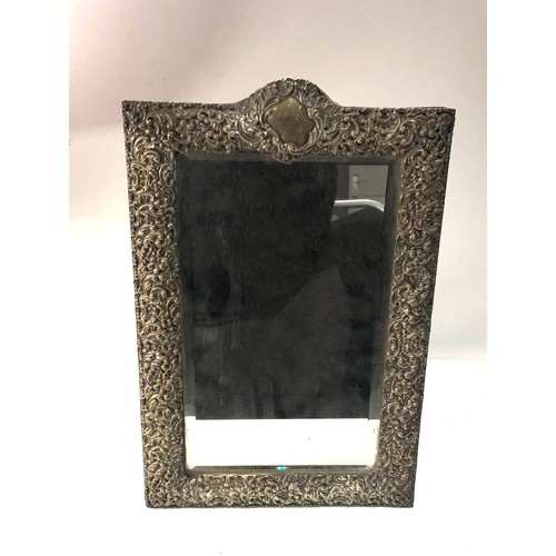 99 - Large Antique silver dressing table mirror  measures height 14.5ins by 9.5ins wide  please see image... 