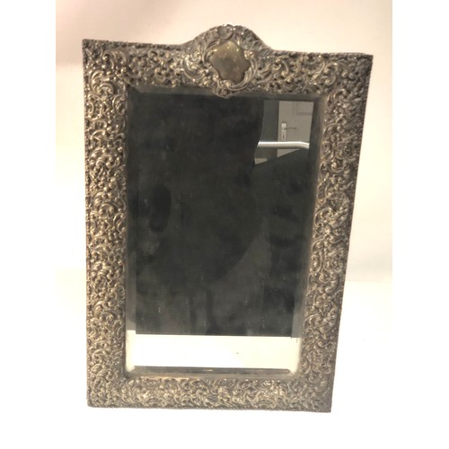 99 - Large Antique silver dressing table mirror  measures height 14.5ins by 9.5ins wide  please see image... 