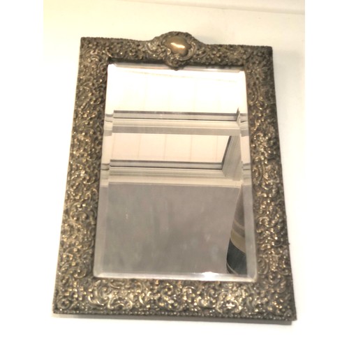 99 - Large Antique silver dressing table mirror  measures height 14.5ins by 9.5ins wide  please see image... 