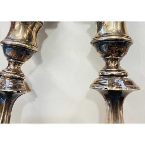 1 - Large pair of sheffield silver candlesticks measure approx 25cm please see images for details as the... 