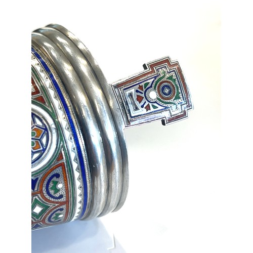 71 - Fine Antique Russian silver and enamel glass holder  measures approx height 8cm by 6cm at widest poi... 