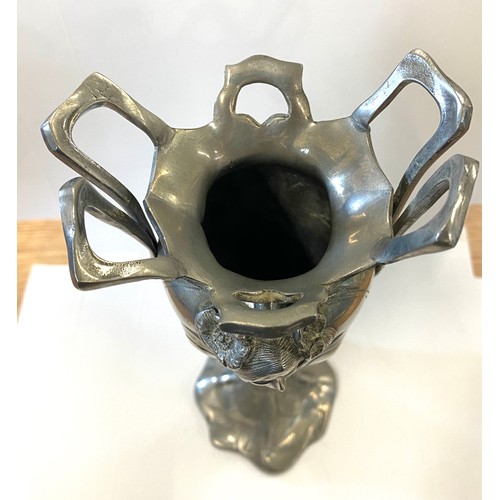 3 - A E Williams Birmingham Pewter art Nouveou vase, approximate weight 680g 212 x 114 x 75mm (height x ... 