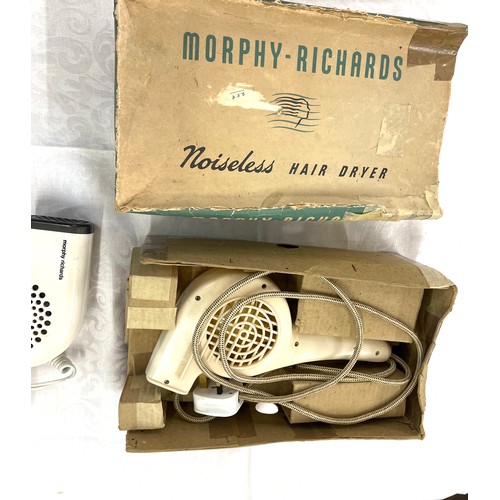 91 - 3 Vintage Morphy Richards hair dryers, all untested