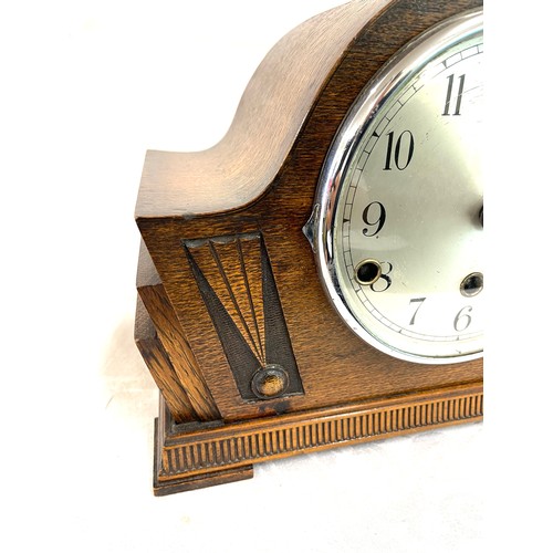 94 - 1920's 3 keyhole mantle clock, good overall condition, untested