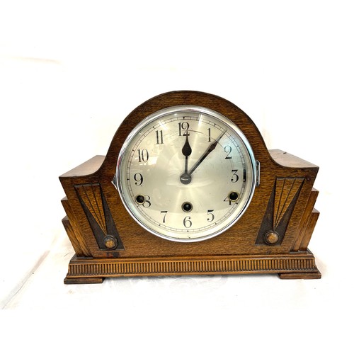 94 - 1920's 3 keyhole mantle clock, good overall condition, untested