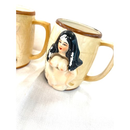 67 - 1970's novelty souvenir mugs, Bottoms up and let them Swing