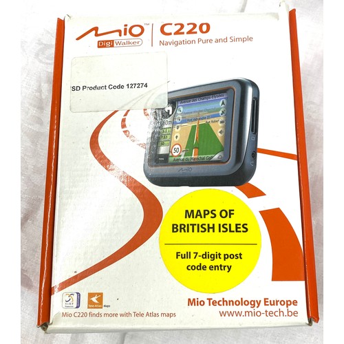 12 - Bush Portable DVD player, in box, as new untested, Mio C220 navigation system