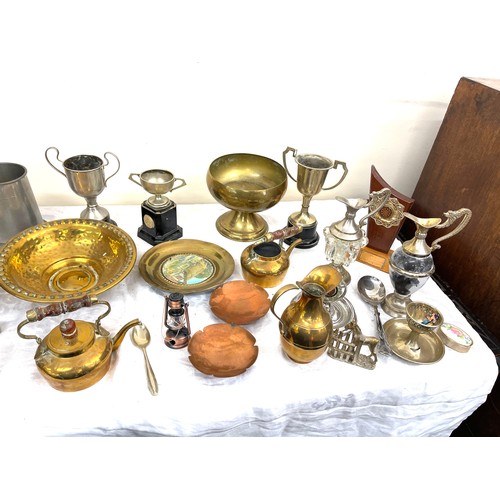 74 - Selection of metalware to include trophies, water jugs etc