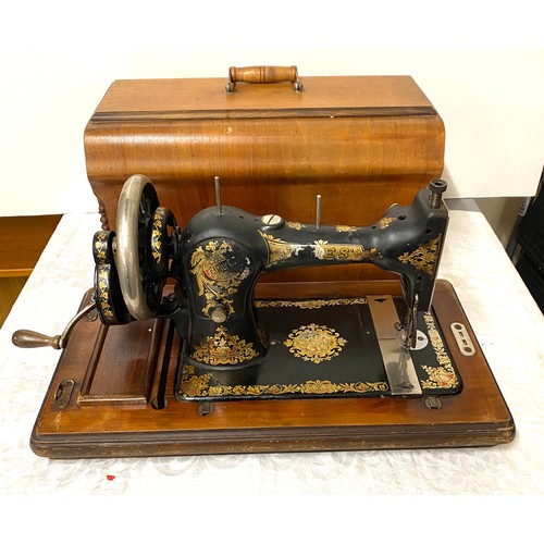 43 - Vintage cased Jones sewing machine