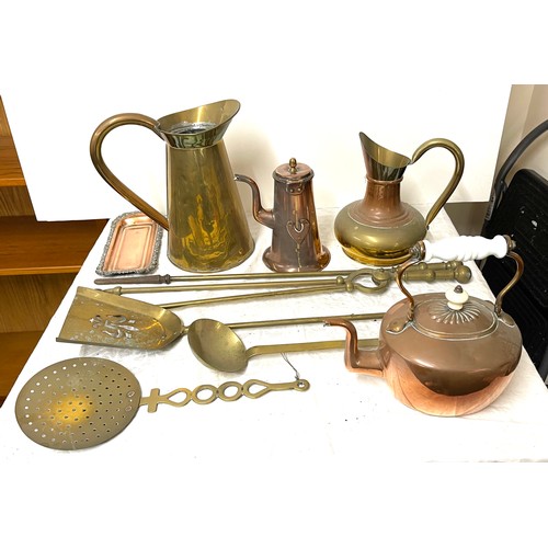 90 - Selection vintage brass and copper ware