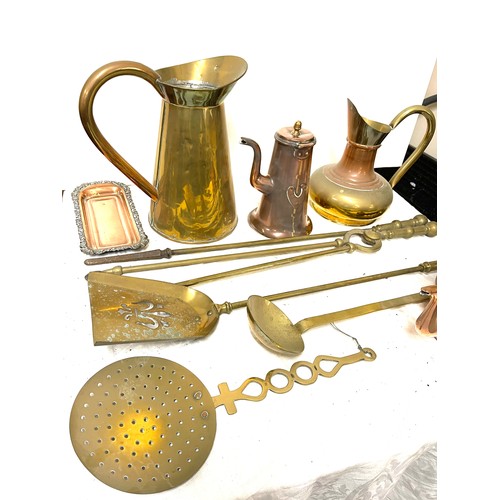 90 - Selection vintage brass and copper ware