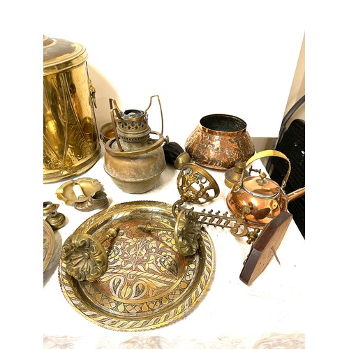 147 - Selection vintage brass and copper ware