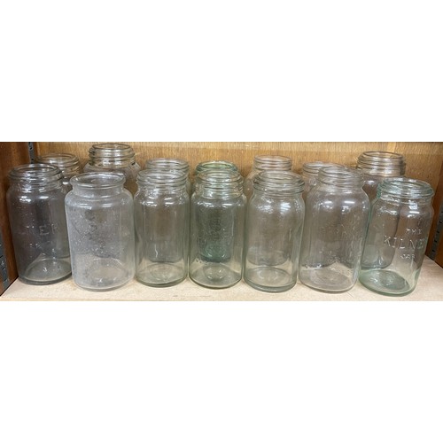 86 - Large selection of vintage glass Forsters and Kilner jars