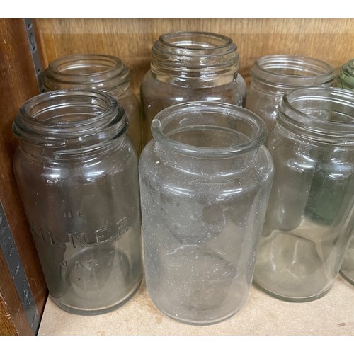 86 - Large selection of vintage glass Forsters and Kilner jars