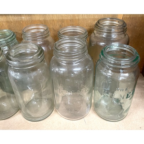 86 - Large selection of vintage glass Forsters and Kilner jars