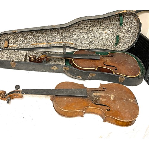 95 - Cased violin, and one other, no names visable