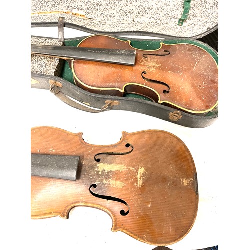 95 - Cased violin, and one other, no names visable