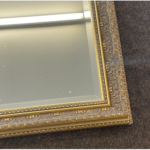 97 - Large gilt framed mirror, approximate measurements: Height 25 inches, Width 34 inches