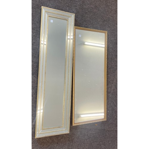 92 - 2 hall mirrors, approximate measurement Height 42 inches by 12 inches, Height 36 inches by 16 inches