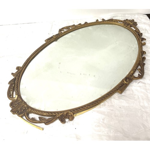 76 - Vintage metal framed ornate mirror, Height 26 inches, Width 16 inches