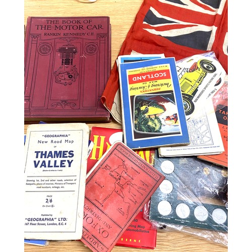 102 - Selection of vintage car books, maps etc