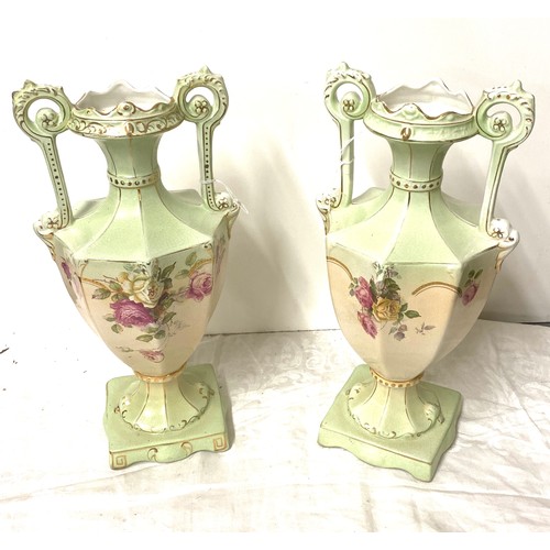 63 - Pair of victorian vases measures approx 15