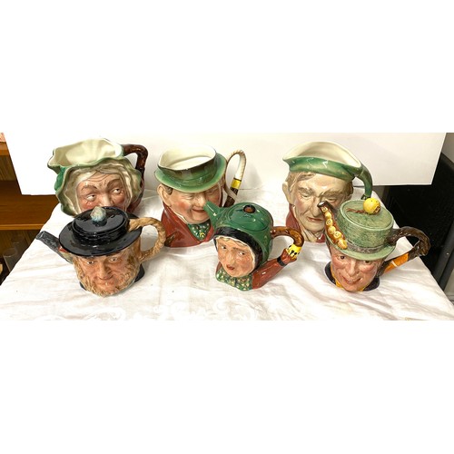 58 - 3 Beswick toby jugs and 3 Beswick tea pots, all in overall good condition