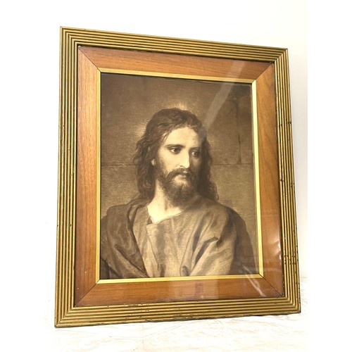 134 - Victorian religious print in frame, approximate measurements 21 x18 inches