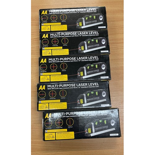 67 - 5 Brand new in box AA multi purpose laser levels