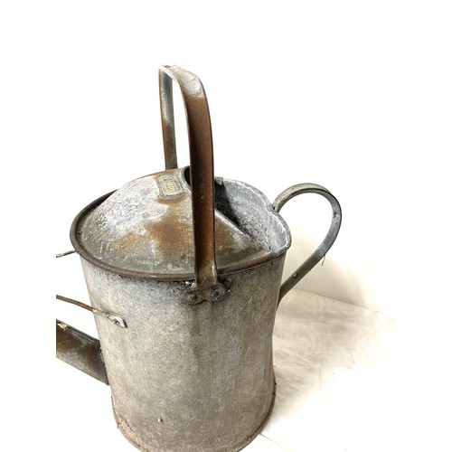 148 - Stainless steel 2 gallon vintage watering can, with rose