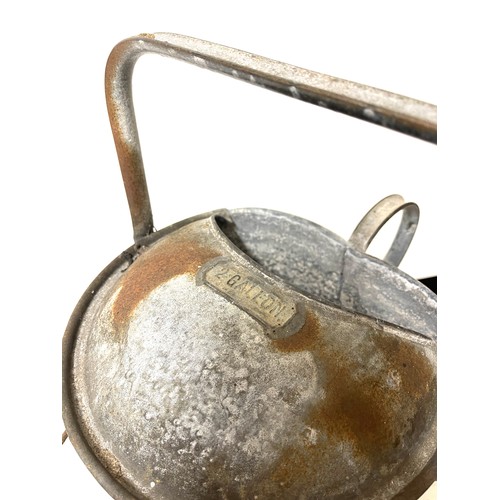 148 - Stainless steel 2 gallon vintage watering can, with rose