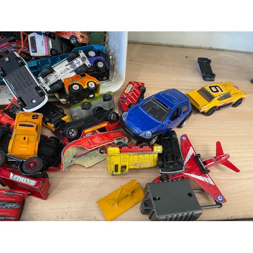 566 - Selection of vintage and later toy cars, to include Matchbox, Lesney, Corgi etc, played with conditi... 