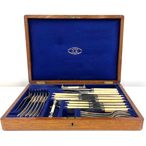 6 - Cased set of cutlery in oak box