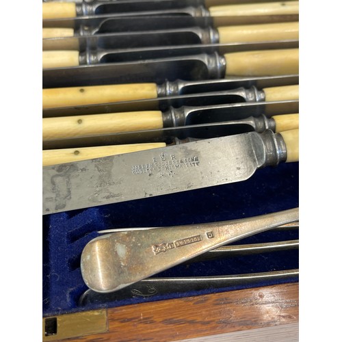 6 - Cased set of cutlery in oak box