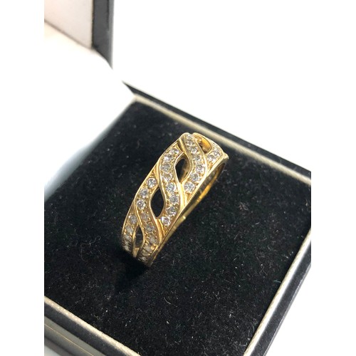 81 - 18ct gold diamond band ring weight 4.5g