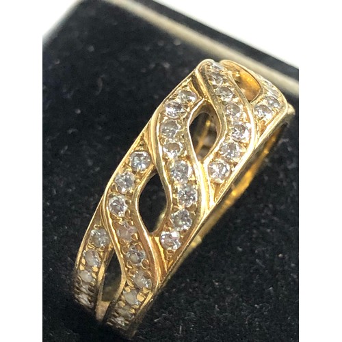 81 - 18ct gold diamond band ring weight 4.5g