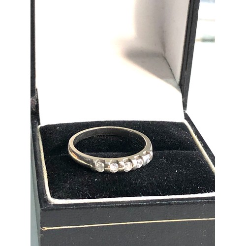 83 - 9ct white gold 5 stone diamond ring weight 2.4g