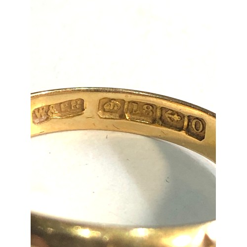 86 - Antique 18ct gold diamond and ruby ring weight 4.5g