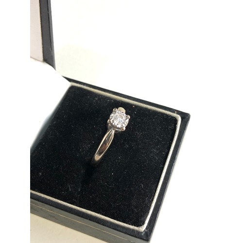 97 - 18ct white gold diamond solitaire ring 0.15ct diamond   weight 3.5g