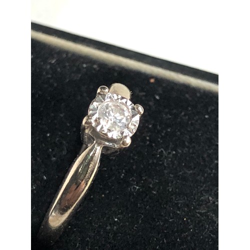 97 - 18ct white gold diamond solitaire ring 0.15ct diamond   weight 3.5g